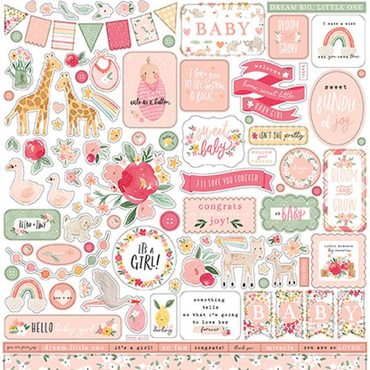 Welcome Baby Girl Element Sticker