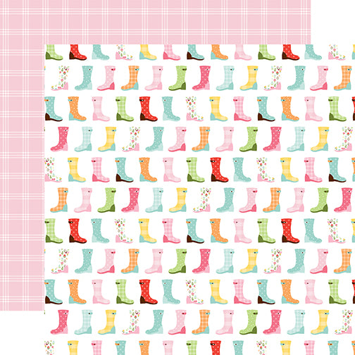 Echo Park Welcome Spring- Rain Boots - 12 x12 Paper