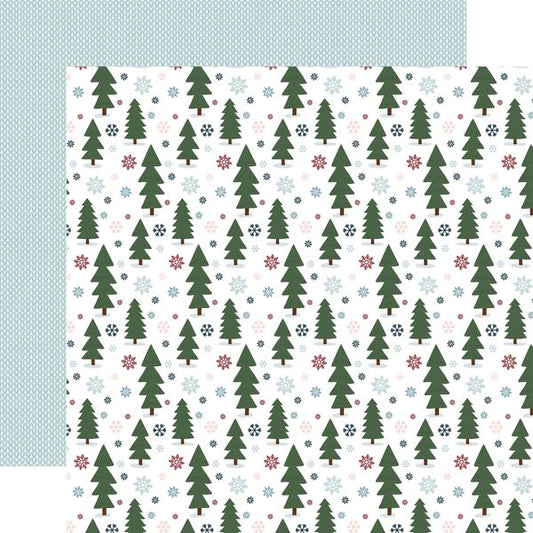 Echo Park Winter Fun: Snowy Forest Trees DS Paper (1 Sheet)