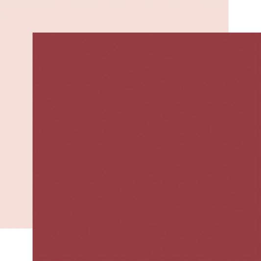 Echo Park Winter Fun: Burgundy / Pink 12x12 Coordinating Solid (1 Sheet)
