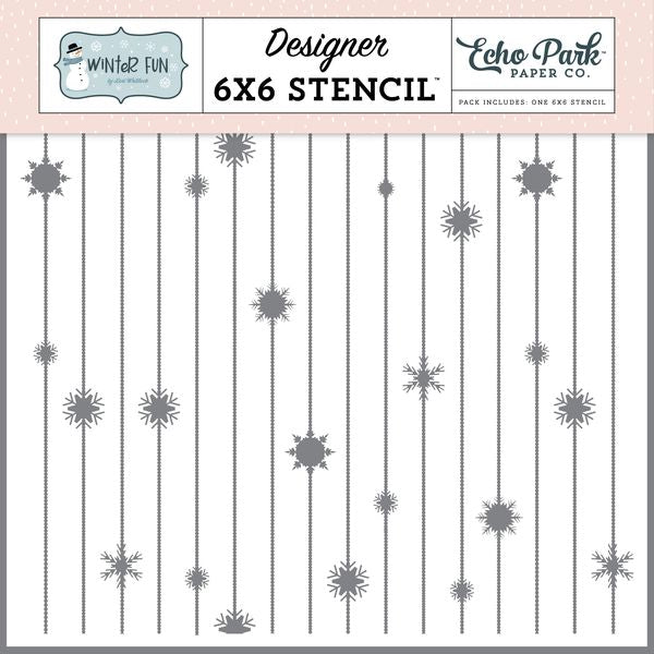 Echo Park Winter Fun: Snowflake Strings Stencil