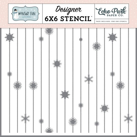 Echo Park Winter Fun: Snowflake Strings Stencil