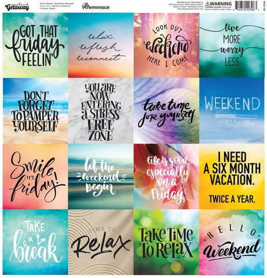 Reminisce Weekend Getaway 12X12 Sticker