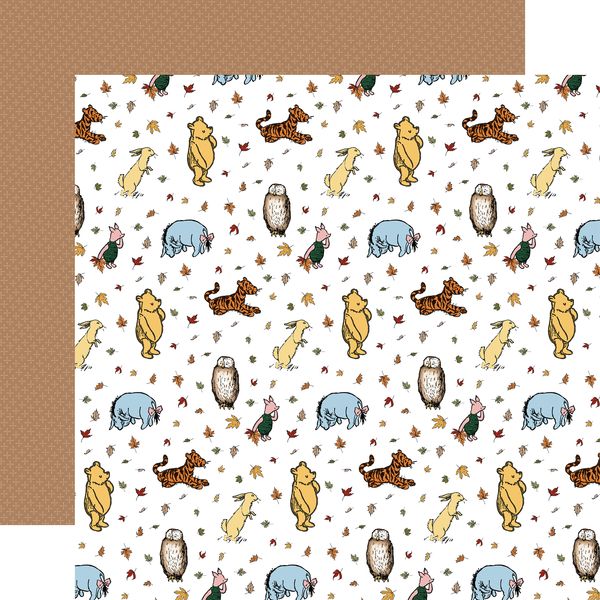 Echo Park Winnie The Pooh Autumn Crunchy Leaves And Friends 12x12 DS DS Patterned Paper (1 Sheet)