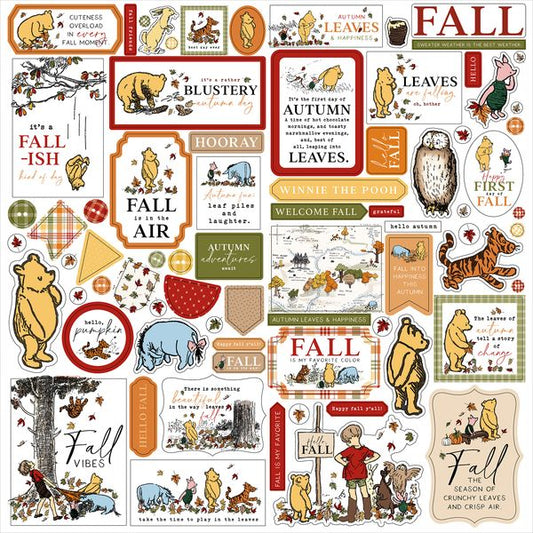 Echo Park Winnie The Pooh Autumn Element Sticker 12x12 Cardstock Stickers
