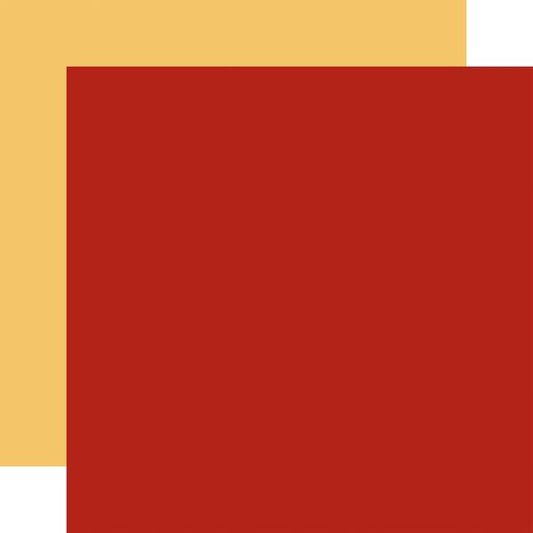Echo Park Winnie The Pooh Autumn Red / Yellow 12x12 Coordinating Solid Paper (1 Sheet)