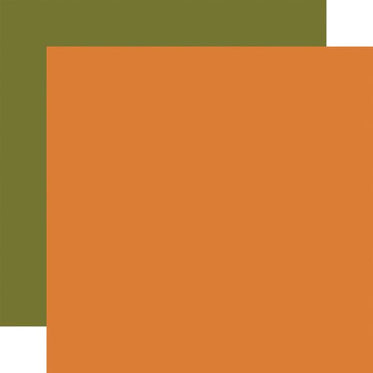 Echo Park Winnie The Pooh Autumn Orange / Dk. Green 12x12 DS Coordinating Solid Paper (1 Sheet)