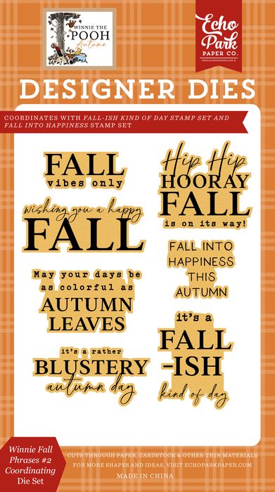 Echo Park Winnie Fall Phrases #2 Coordinating Die Set