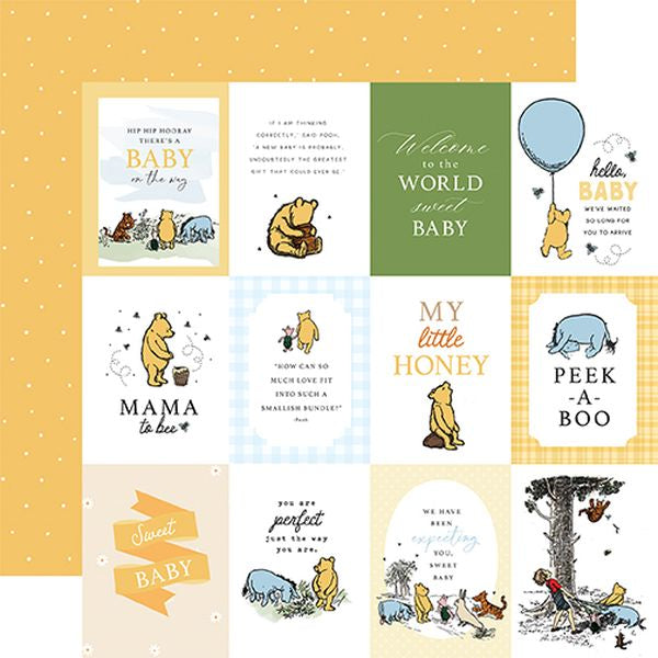 Echo Park Winnie the Pooh Baby 3x4 Journaling Cards