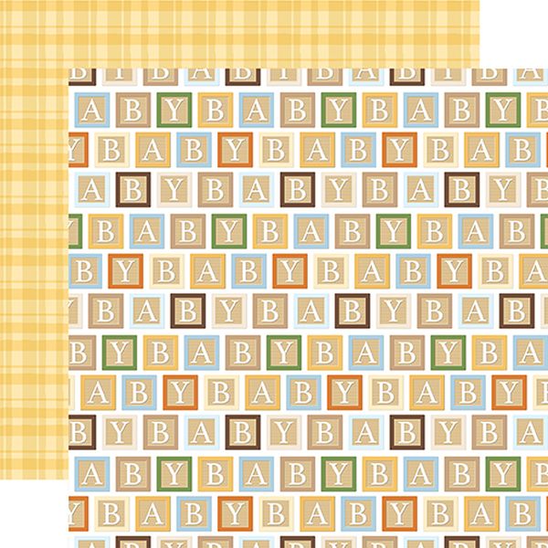 Echo Park Winnie the Pooh Baby Baby Blocks DS Paper (1 Sheet)
