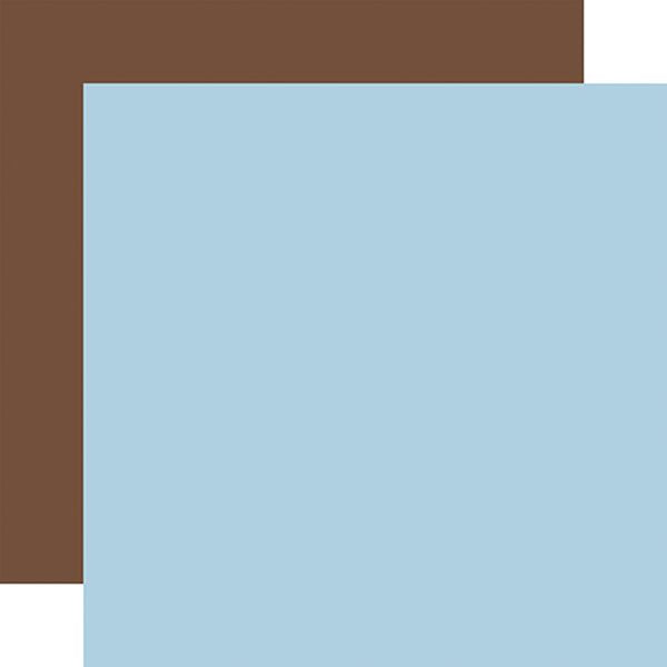 Echo Park Winnie the Pooh Baby Blue / Brown 12x12 Coordinating Solid DS Paper (1 Sheet)