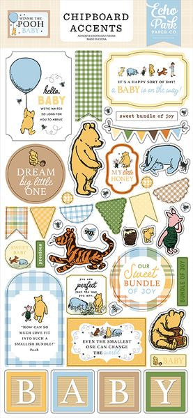 Echo Park Winnie The Pooh Baby 6x13 Chipboard Accents
