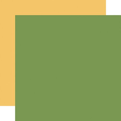 Winnie The Pooh Christmas Double-Sided Cardstock 12"X12"-Light Green/ Yellow Coordinating Solid DS Paper (1 Sheet)