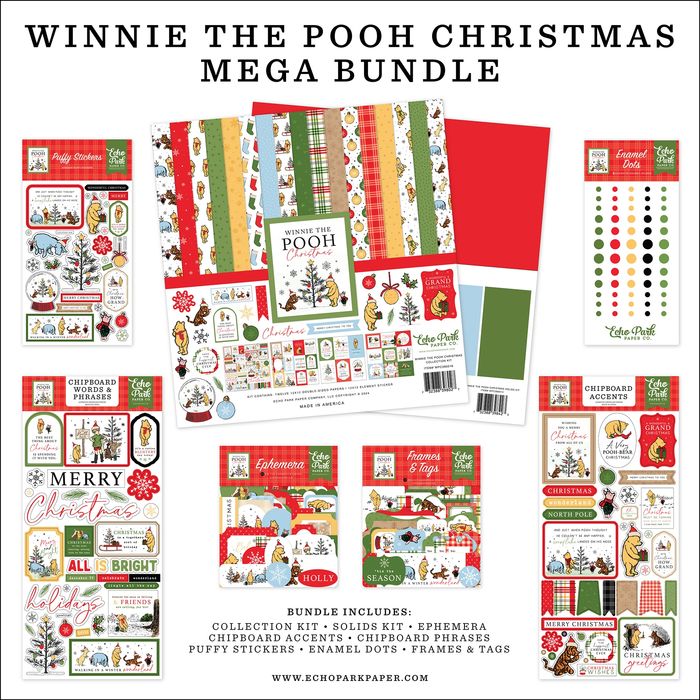 Echo Park Winnie The Pooh Christmas 12"X12" Mega Bundle