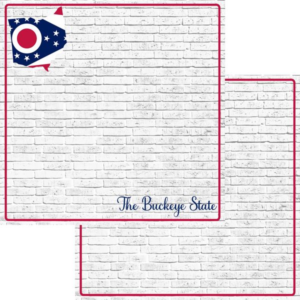 Ssc Designs Fifty States Collection Ohio 12 x 12 Double-Sided Scrapbook Paper