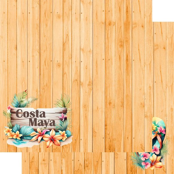 Ssc Designs Island Life Collection Costa Maya 12 x 12 Double-Sided Scrapbook Paper