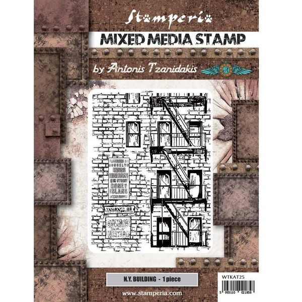 Stamperia New York Building, Sir Vagabond Aviator 5.90"X7.87" Cling Stamp