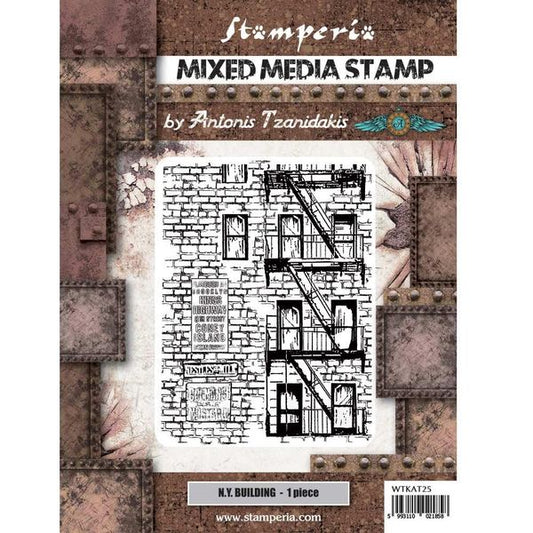 Stamperia New York Building, Sir Vagabond Aviator 5.90"X7.87" Cling Stamp