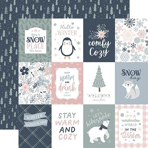 Echo Park Winterland: 3x4 Journaling Cards DS Paper (1 Sheet)