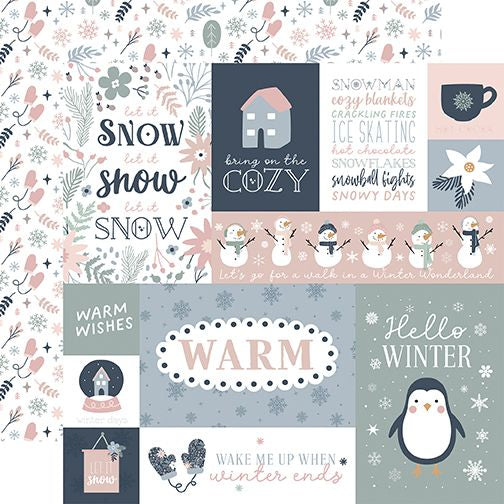 Echo Park Winterland: Multi Journaling Cards DS Paper (1 Sheet)