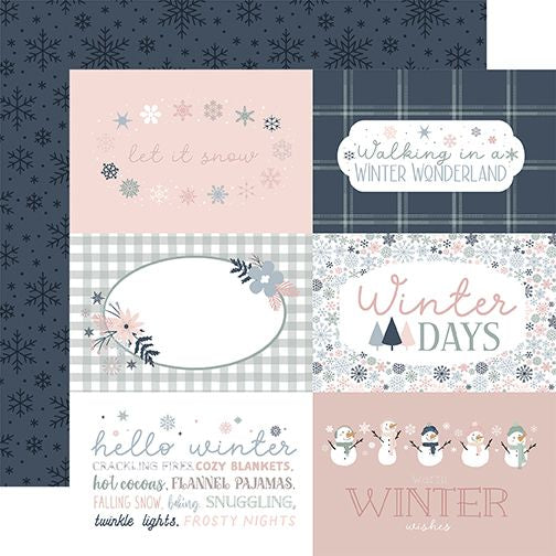 Echo Park Winterland: 6x4 Journaling Cards DS Paper (1 Sheet)