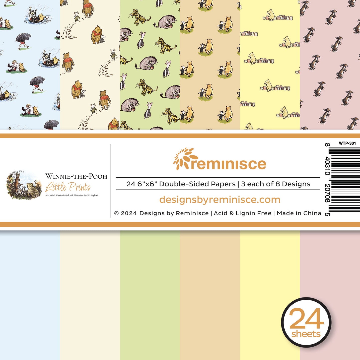 Reminisce Winnie the Pooh-Little Prints 6x6 Paper Pad