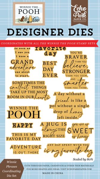 Echo Park Winnie the Pooh Phrases Coordinating Die Set
