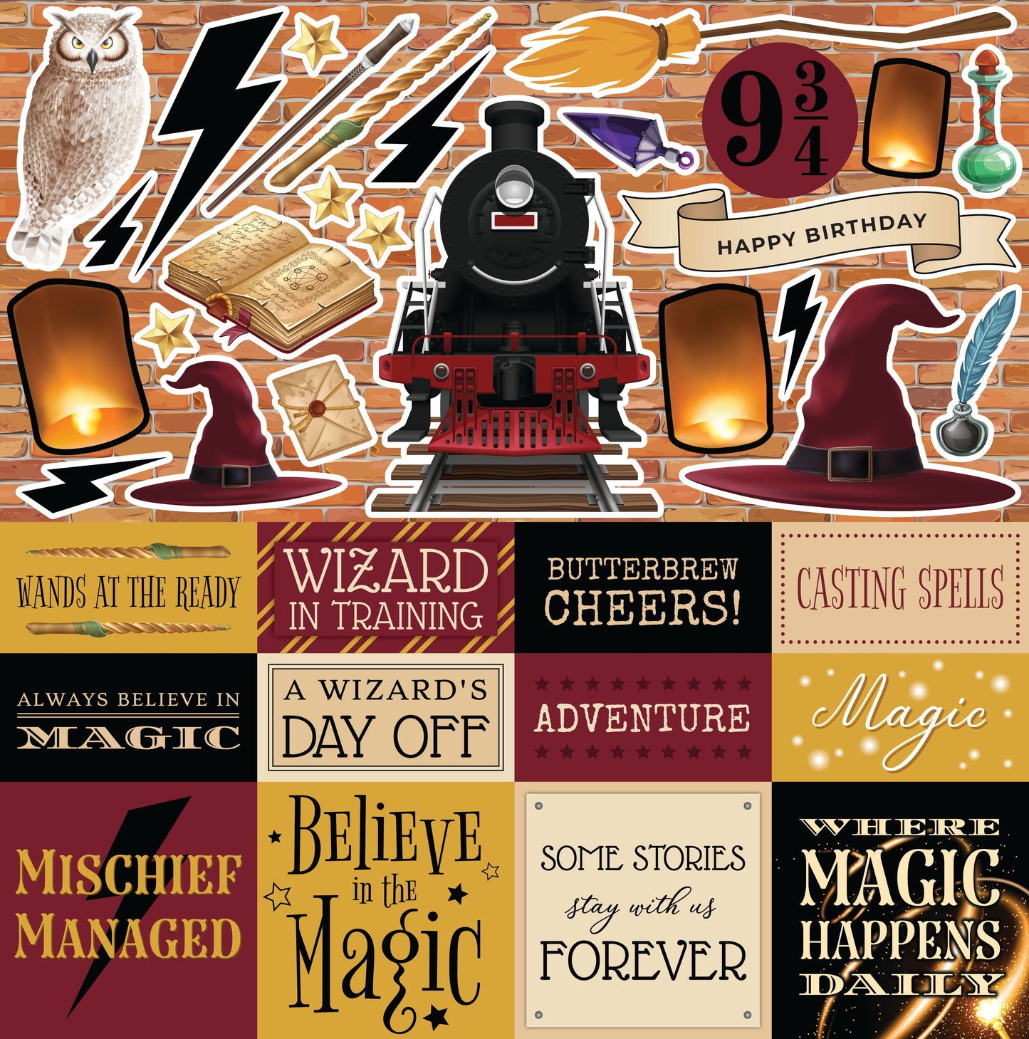 Reminisce Wizards 3.0 12x12 Sticker