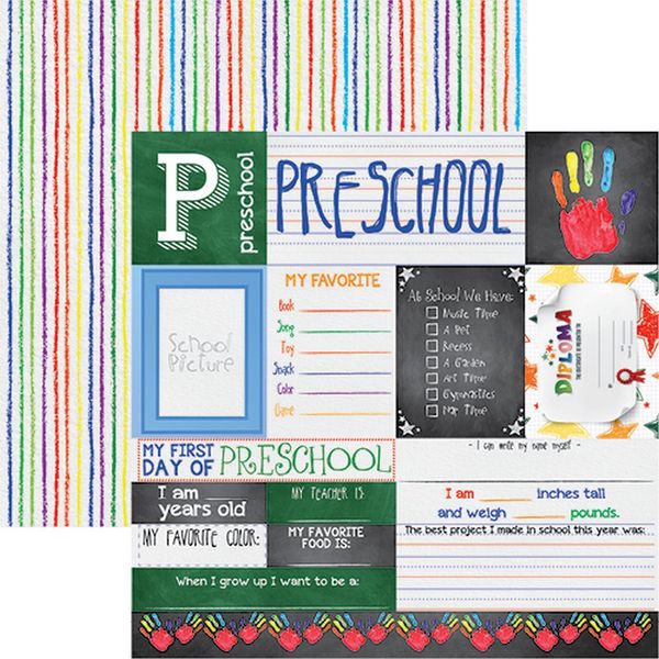 Reminisce You've Been Schooled: Preschool Paper DS Paper (1 Sheet)