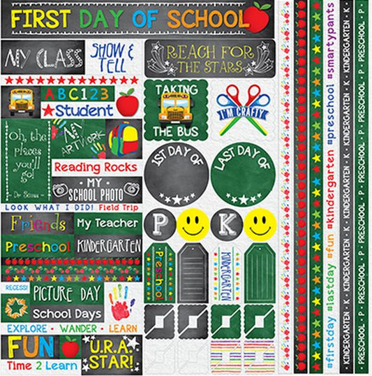 Reminisce You've Been Schooled: Preschool 12x12 Stickers