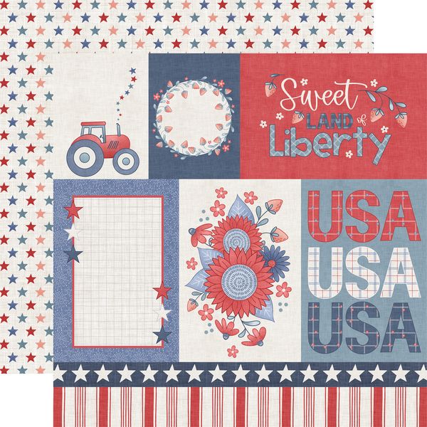 Echo Park Yankee Doodle Freedom Journaling Cards DS Paper (1 Sheet)