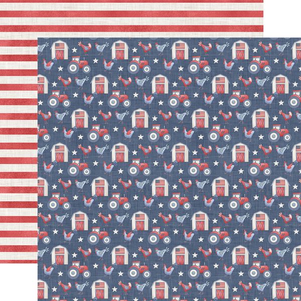 Echo Park Yankee Doodle Land Of The Free Farm DS Paper (1 Sheet)