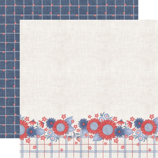 Echo Park Yankee Doodle American Made Flowers DS Paper (1 Sheet)
