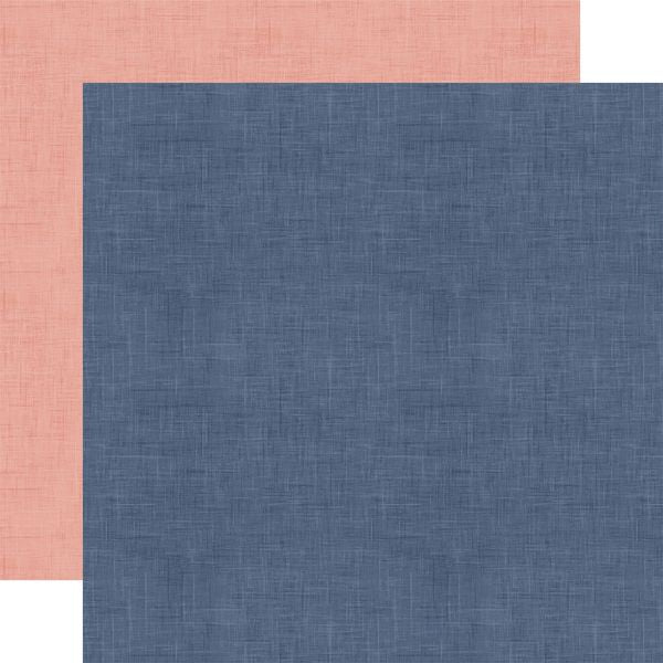 Echo Park Yankee Doodle Navy / Lt. Red 12x12 Coordinating Solid DS Paper (1 Sheet)