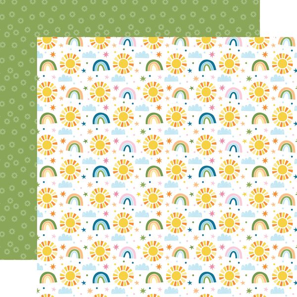 Echo Park You Are My Sunshine Suns Stars And Rainbows 12x12 DS Patterned Paper (1 Sheet) (1 Sheet)