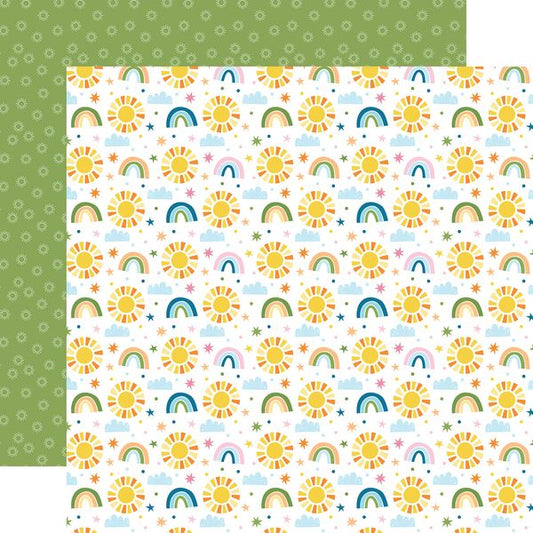 Echo Park You Are My Sunshine Suns Stars And Rainbows 12x12 DS Patterned Paper (1 Sheet) (1 Sheet)