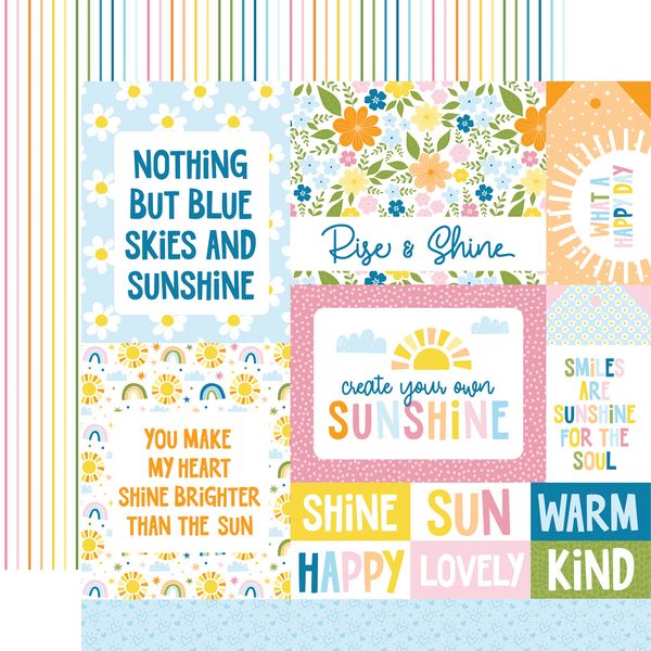 Echo Park You Are My Sunshine Multi Journaling Cards 12x12 DS Patterned Paper (1 Sheet) (1 Sheet)