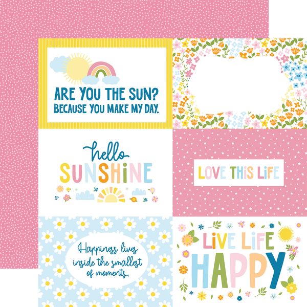 Echo Park You Are My Sunshine 6x4 Journaling Cards 12x12 DS Patterned Paper (1 Sheet) (1 Sheet)