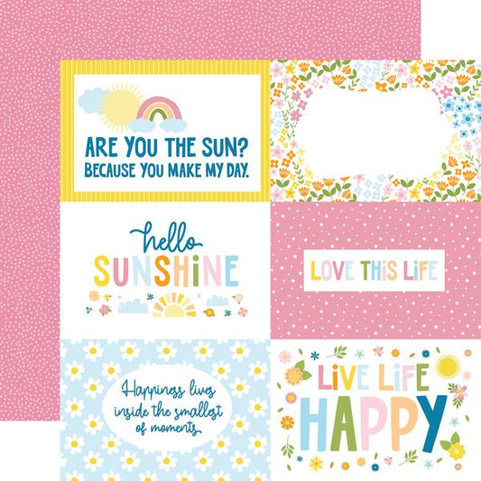Echo Park You Are My Sunshine 6x4 Journaling Cards 12x12 DS Patterned Paper (1 Sheet) (1 Sheet)