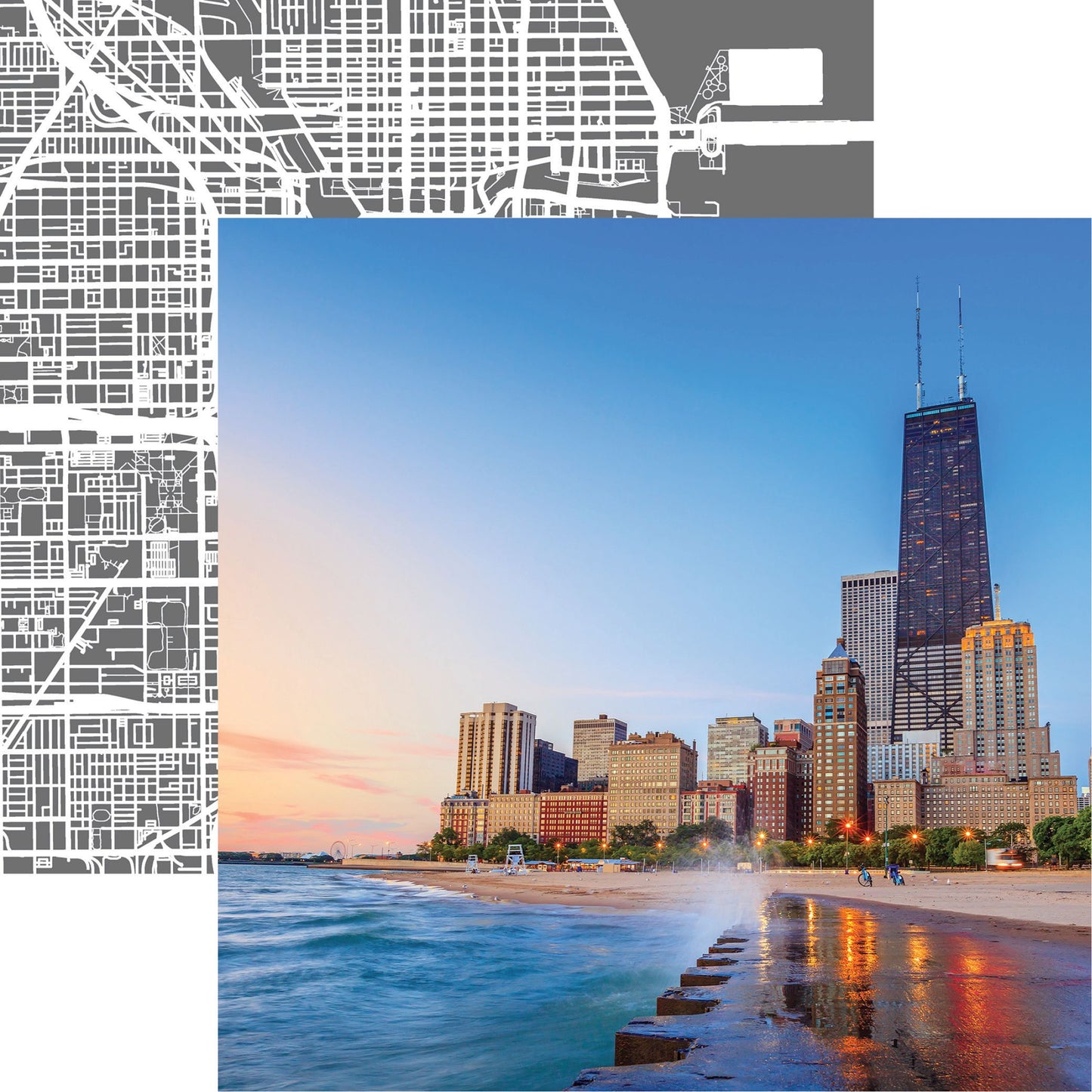 Reminisce Chicago Shoreline 12x12 DS Paper (1 Sheet)