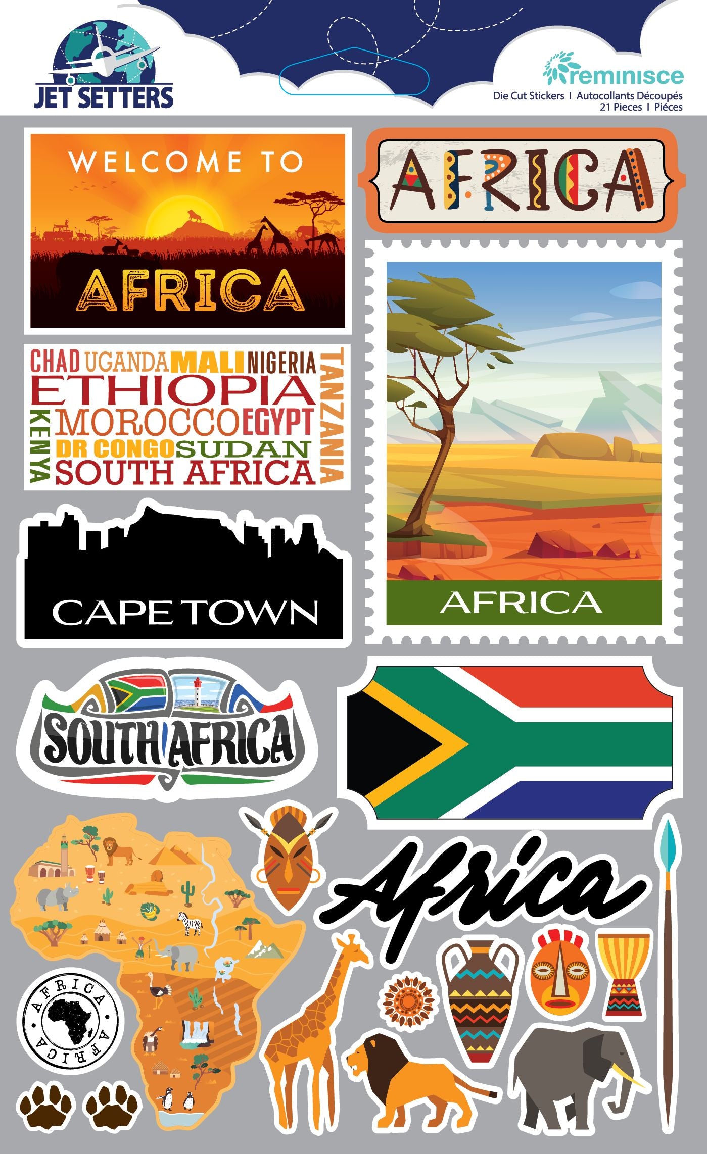 Reminisce Africa 3D Jetsetters Stickers