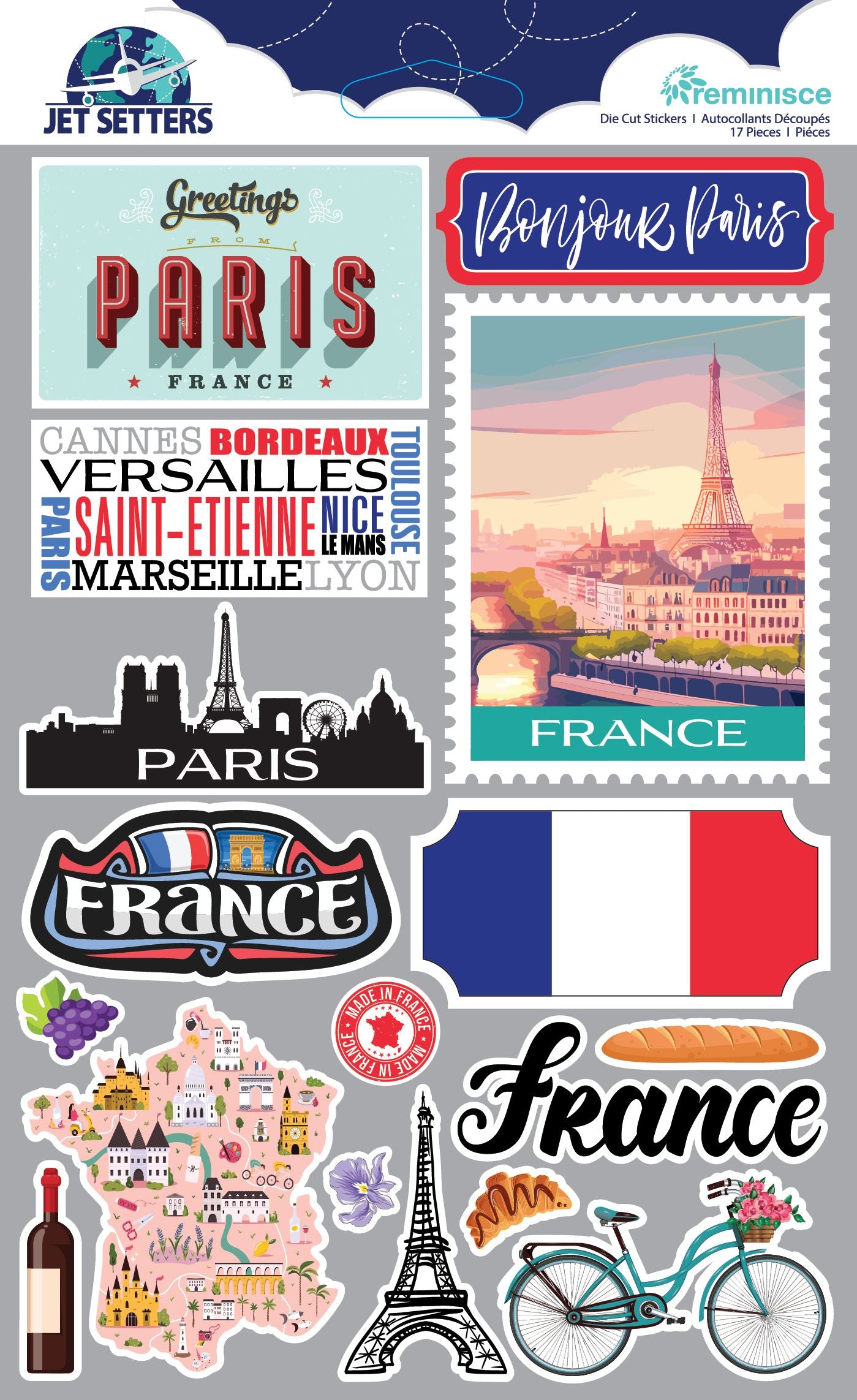Reminisce France 3D Jetsetters Stickers 3.0