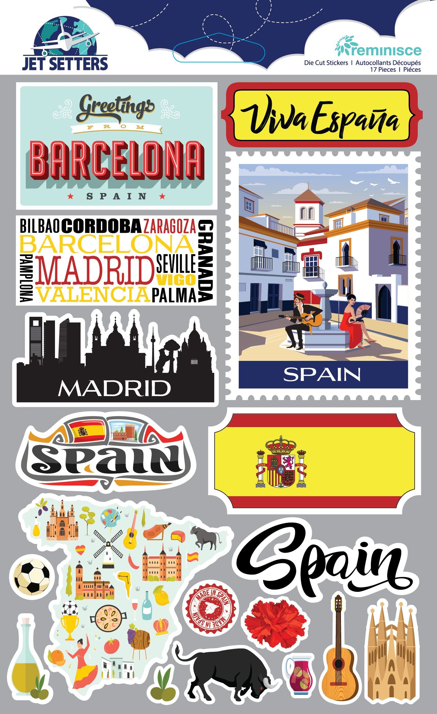 Reminisce Spain 3D Jetsetters Stickers