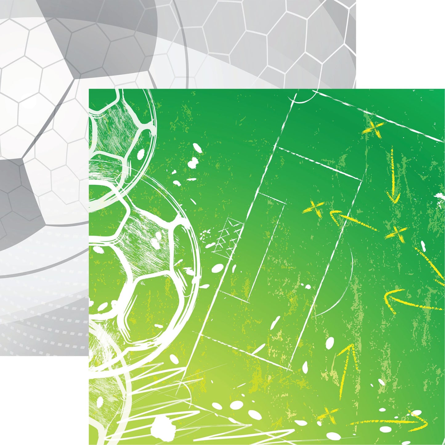 Reminisce Let's Play Soccer: Chalk Board 12x12 DS Paper (1 Sheet)