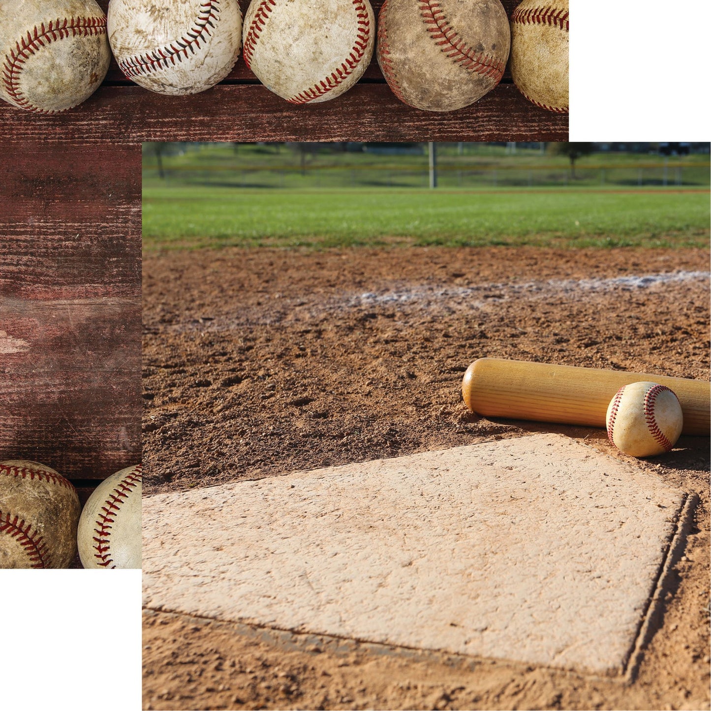 Reminisce Let's Play Baseball: Home Plate 12x12 DS Paper (1 Sheet)