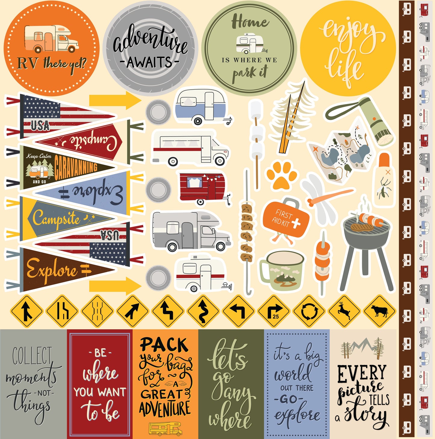 Reminisce Road Life 12x12 Sticker