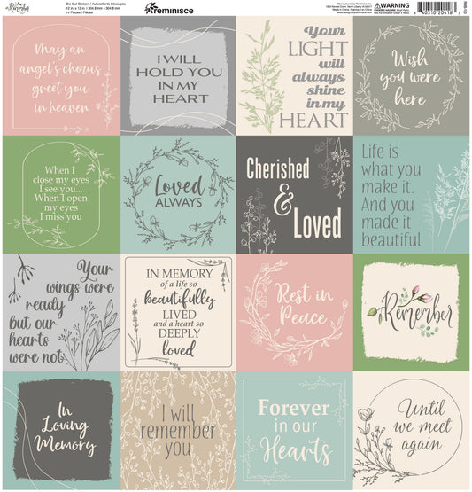 Reminisce Remember 12x12 Sticker