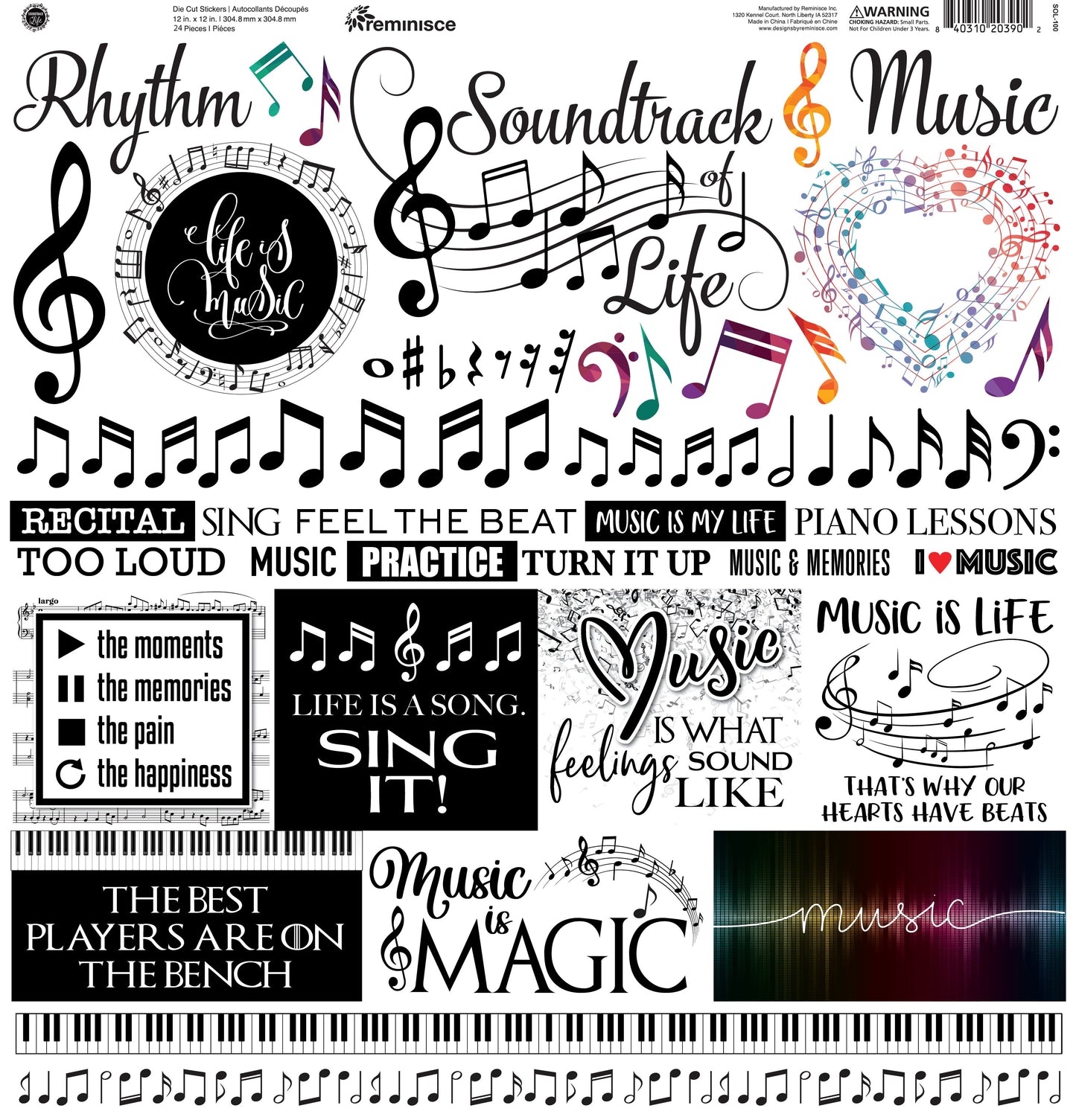 Reminisce Soundtrack of Life 12x12 Sticker